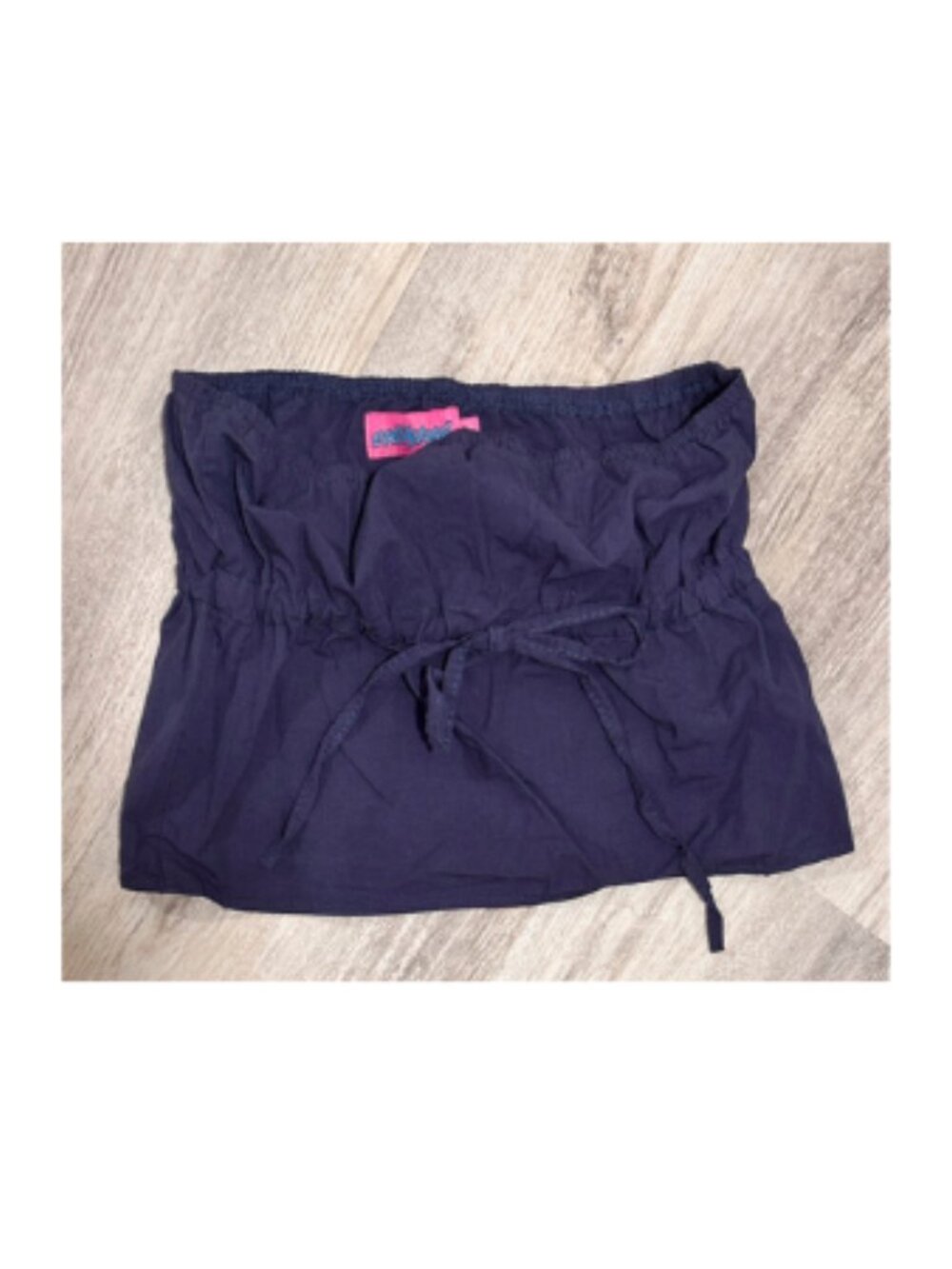 Edikted Navy Strapless Ruched Tube Top (Small)